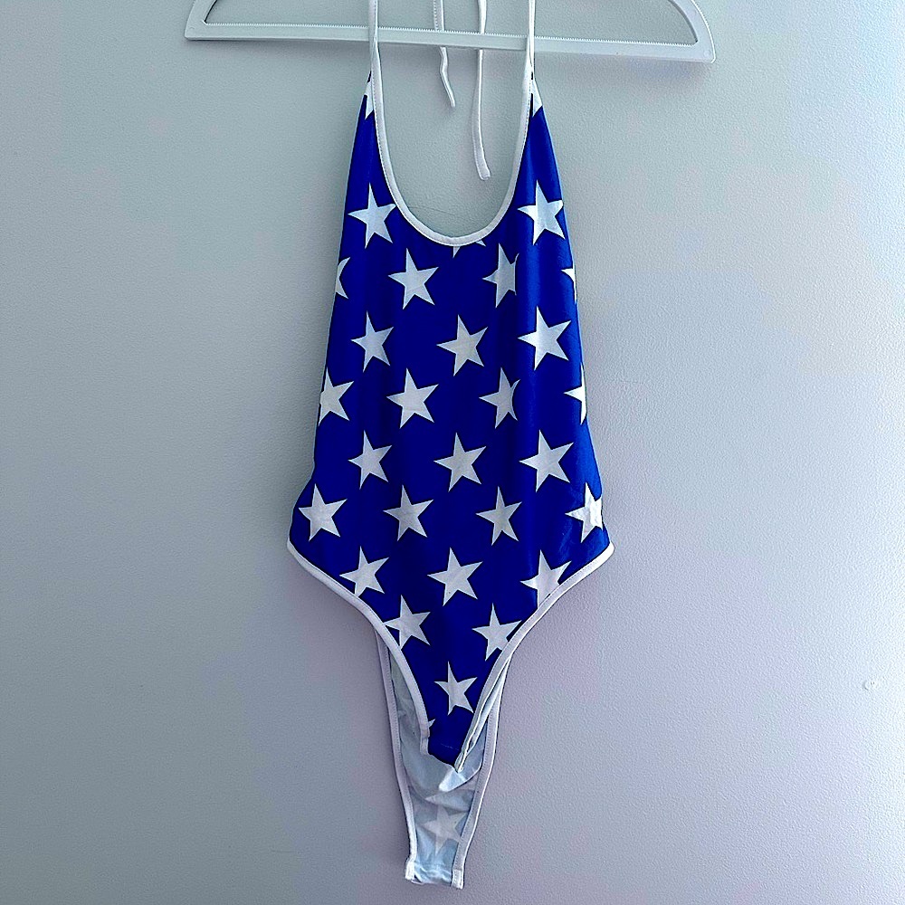 SHEIN Blue and White Star Bodysuit